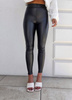 Czarne legginsy damskie z imitacji skóry  LEATHER 