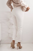 Białe, materiałowe spodnie na gumce, white