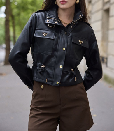 Czarna kurtka damska z eko skory ELSA