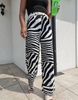 Czarno-białe eleganckie szerokie spodnie damskie ZEBRA BIANCO
