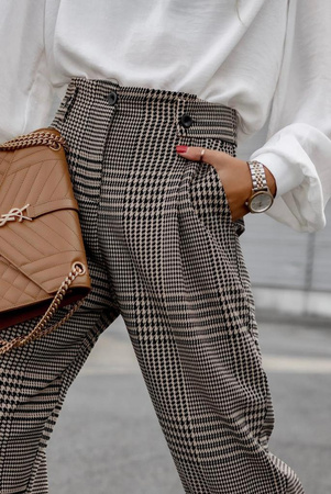 Brązowo-czarne spodnie damskie ISANA