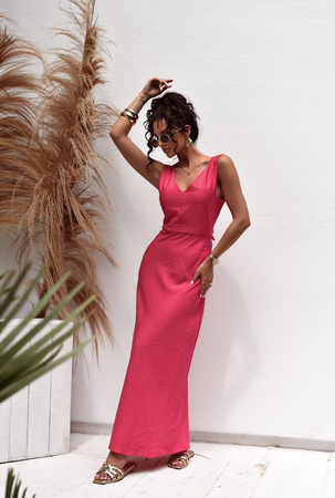 Malinowa sukienka damska PORTO