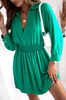 Zielona sukienka damska ze ściągaczem w talii SWEETY CASUAL