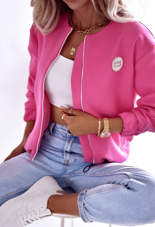 Różowa lekka kurtka bomberka PARIS