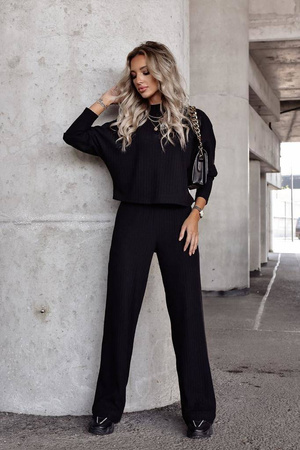 Czarny bawełniany komplet damski XANA FABIOLA