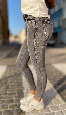 Długie szare spodnie JEANS TOXIK