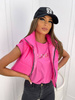 Różowa krótka ocieplana kamizelka damska zapinana na zamek VIKI