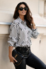 Biała koszula damska oversize w czarne wzory SOFIE