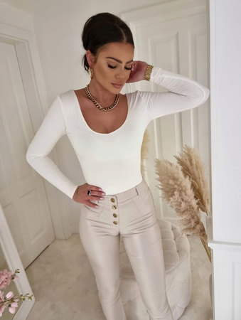 Ecru elastyczna dopasowana bluzka damska VENEZIA