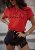 Czerwony T-shirt damski MIAMI