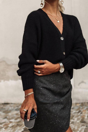 Grafitowa spódnica damska z marszczeniem u boku TINA