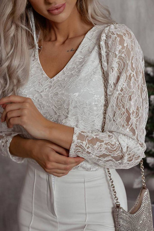 Biała bluzka z koronką XANA LIPS