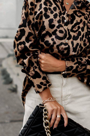 Luźna koszula damska w panterkę SIMPLY STYLE