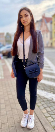 Długie spodnie z materiału, kolor CZARNY AFTER SUMMER,