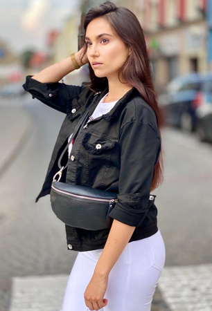 Kurtka, katana, ciemna, czarna JEANS FOR NOW, zapinana na guziki