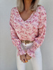 Kolorowa bluzka damska ze ściągaczami przy rękawach LADY FLOWER
