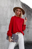 Czerwona bluzka ze ściągaczem przy rękawie CLOUD