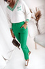 Zielone wiskozowe spodnie damskie z wyższym stanem MONA
