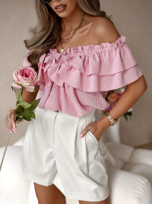 Różowa bluzka damska hiszpanka SIMPLY MOOD