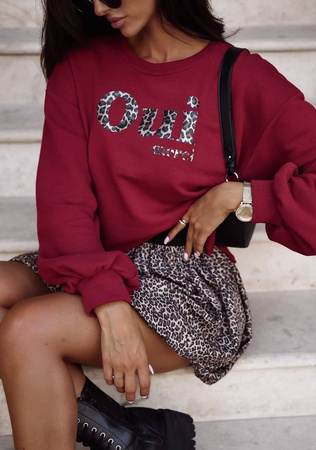 Brązowo-czarna spódnica damska w zwierzecy print CANDY