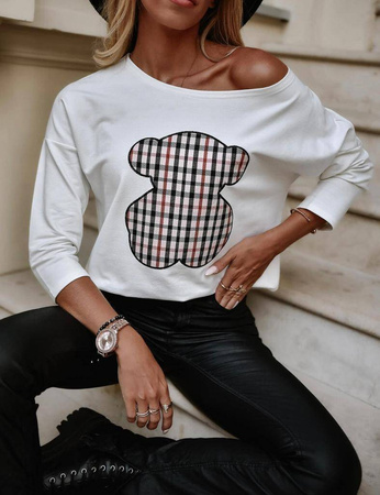 Biała bluzka damska z rękawem 3/4 MADISON