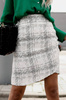 Biało-czarna tweedowa spódnica damska z wysokim stanem w delikatną kratę SIMPLY SKIRT