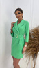 Zielona żakietowa sukienka damska z paskiem w talii GREEN DOE