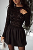 Czarna  koronkowa dopasowana sukienka damska  XANA STYLE 