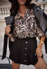 Czarno-brązowa koszula damska w zwierzęcy print PARIS