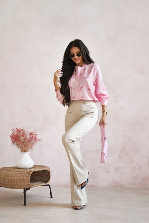 Różowa koszula damska w ozdobne kokardki CANDY