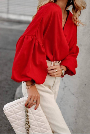 Czerwona bluzka damska PLISSA