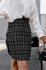 Czarno-biała tweedowa spódnica damska z wysokim stanem w delikatną kratę SIMPLY SKIRT