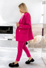 Różowy garnitur damski żakiet i spodnie ELMA
