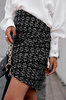 Czarno-biała tweedowa spódnica damska z wysokim stanem w delikatną kratę SIMPLY SKIRT
