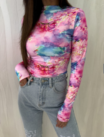 Różowa dopasowana bluzka damska PINK SKIN