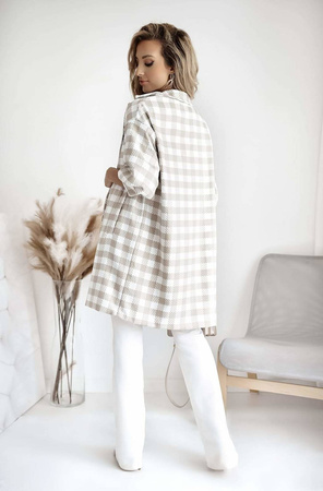 Biało-beżowa długa narzutka damska XANA CANDY