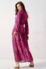 Długa sukienka damska różowe wzory PINKY LALOUS