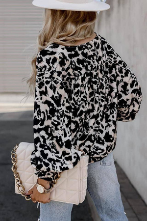 Koszula damska z dekoltem V w kontrastowe wzory SIMPLY ANIMAL