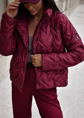 Bordowa krótka kurtka damska ELENA