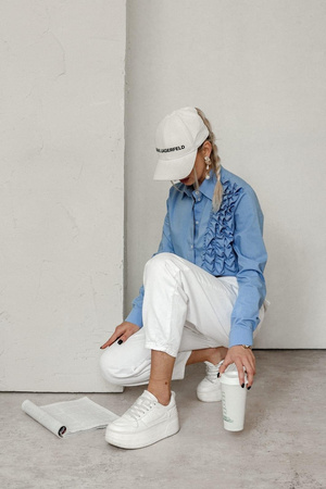 Niebieska bawełniana koszula damska SIMPLY