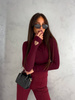 Bordowa elastyczna dopasowana bluzka damska LINDA