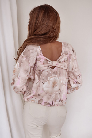 Kolorowa bluza damska z ozdobna kokarda na plecach VIVIENE