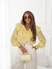 Żółta bluzka damska z ozdobną falbaną CRYSTAL