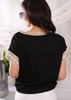 Czarna bawełniana bluzka damska z krótkim rękawem EMILIA