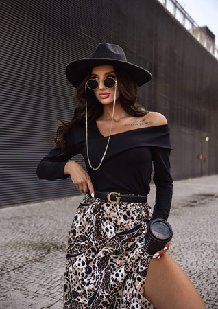 Czarna dopasowana bluzka damska TIFANNY