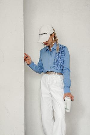 Niebieska bawełniana koszula damska SIMPLY