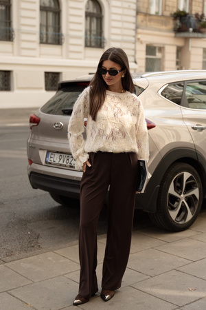 Beżowa koronkowa bluzka damska XANA ROMANTIC