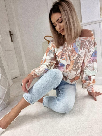 Kolorowa bluza damska z kwiatowym printem DOVE BY ME