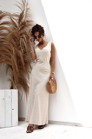 Beżowa sukienka damska PORTO