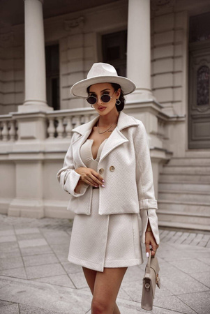 Śmietankowa krótka kurtka damska MORGAN